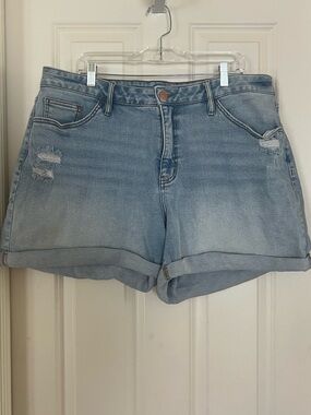 Ava & Viv Light Blue Rolled Hem Denim Shorts